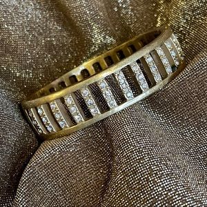 J.Crew hinged bracelet gold tone crystals ladder